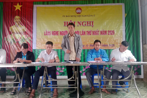 Ban Thường trực Uỷ ban MTTQ Việt Nam xã Pa Ủ tổ chức Hội nghị “Lắng nghe người dân nói” lần thứ nhất năm 2026 tại bản Cờ Lò.