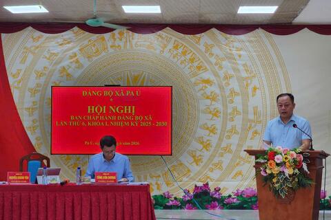 ĐẢNG ỦY XÃ PA Ủ TỔ CHỨC HỘI NGHỊ BAN CHẤP HÀNH ĐẢNG BỘ XÃ (LẦN THỨ 6) KHÓA I, NHIỆM KỲ 2025 - 2030
