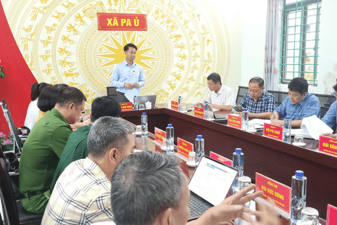 Đoàn đại biểu Quốc hội tỉnh khảo sát tình hình tổ chức và hoạt động của xã Pa Ủ sau khi thực hiện mô hình chính quyền địa phương 2 cấp